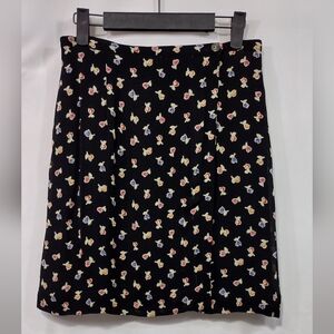 Vintage Floral Skirt Women's 4 Black Multicolor Artsy Cottagecore Peasant Retro
